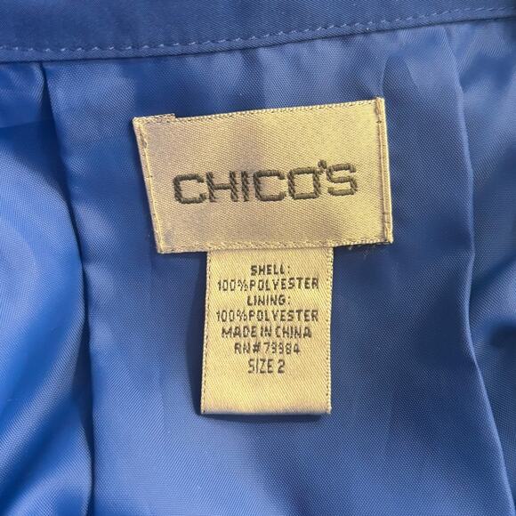 Chico's Womens Blue Lightweight Polyester Spring Summer Fall Jacket Size 2 LG - Picture 4 of 4